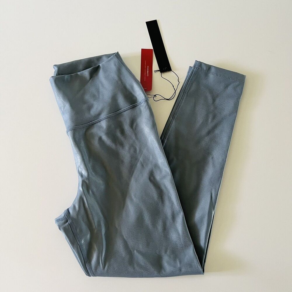 CARBON38 Shimmer Steel High Rise 7/8 Leggings Cloud Compression - M